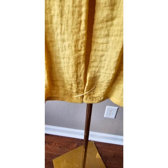Habitat Mustard Yellow Gauzy 3/4 Sleeve Unusual Button Tunic Jackets Sz‎ Small - Picture 6 of 8